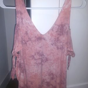 Off-the-shoulder tie-dye top